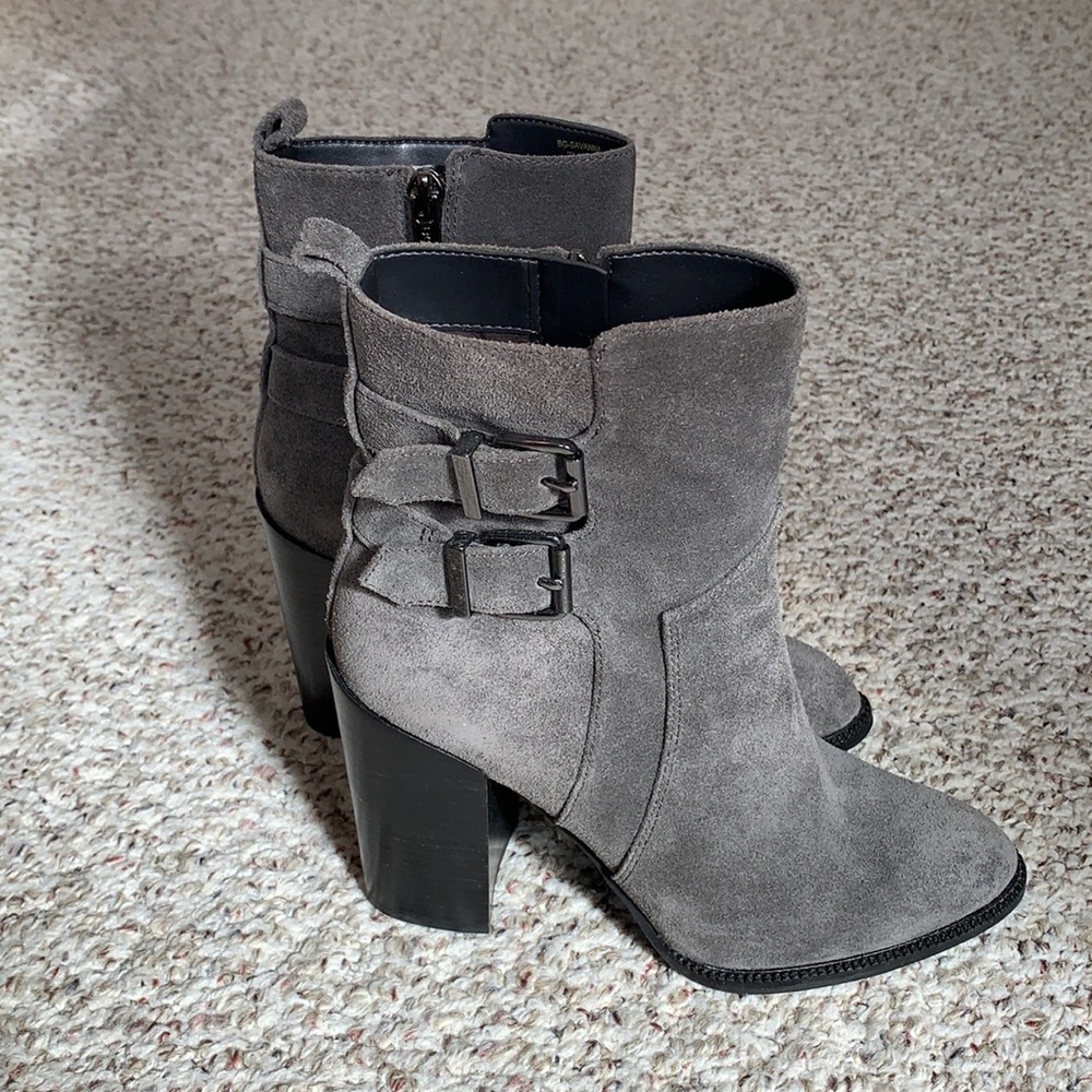 Beautiful BCBG Grey Suede Boots NEW Sz 7
